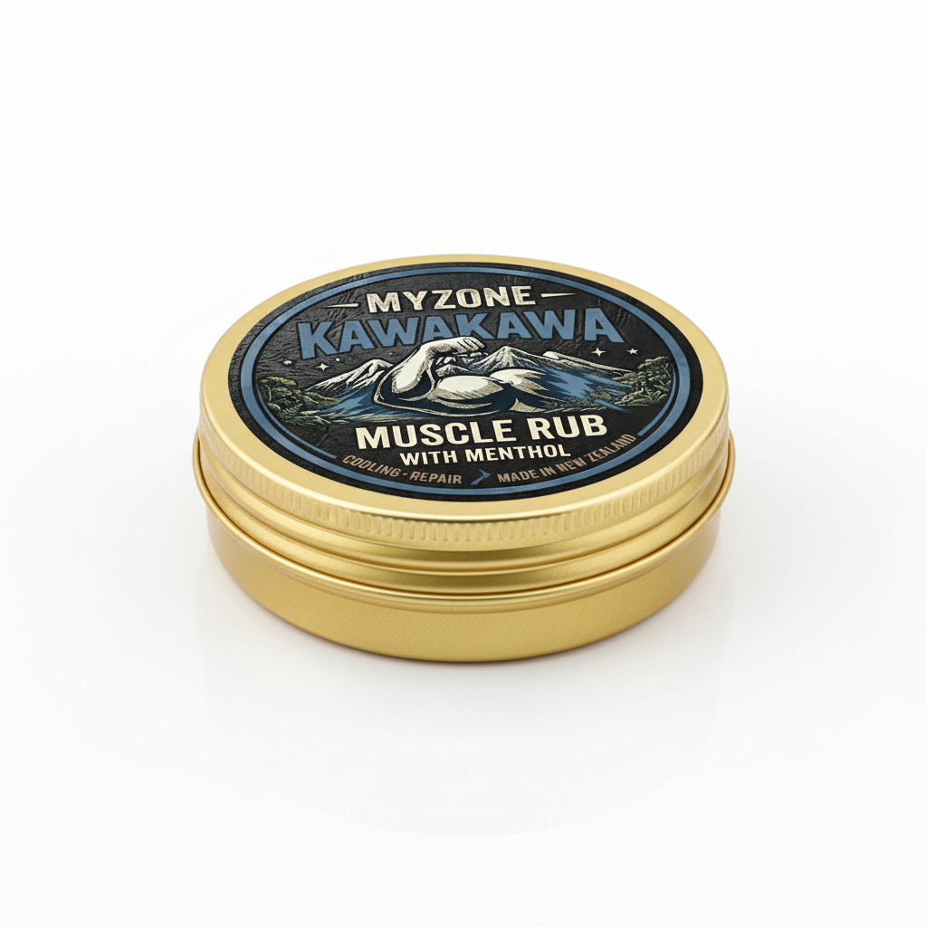 Kawakawa Muscle Rub Gold Tin with Blue and Black Label